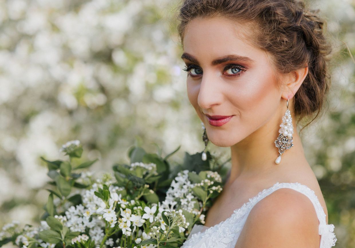 Ślubna biżuteria - kolekcja Herbarium - kryształy i perły Swarovski