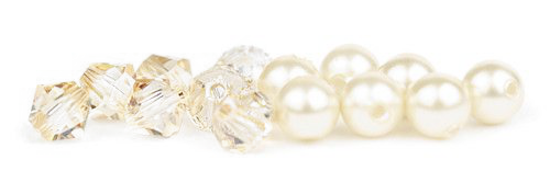 Biżuteria ślubna z kryształami Swarovski Golden Shadow i perłami Swarovski Light Creamrose - odcień jasnego złota i delikatnej śmietanki, do sukien ślubnych ecru, krem, śmietanka, kość słoniowa, jasne złoto